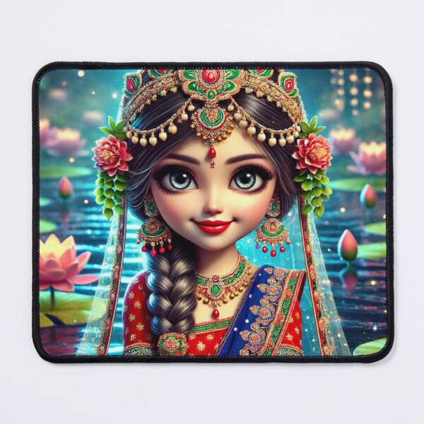 Item preview, Shrimati Radha Rani sitting on the banks of river Yamuna in Vrindavan designed and sold by VrindaArts.
