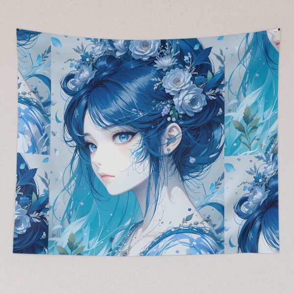 Item preview, Woman Blues Abstract Colors Textures Art Contemporary Design designed and sold by ART ATTACK ZONE.