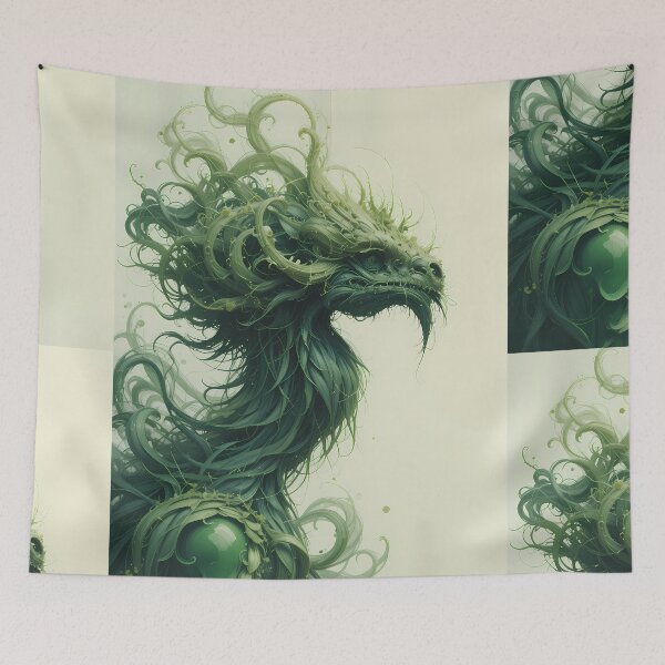 Item preview, Green Creature Abstract Colors Textures Art Contemporary Design designed and sold by ART ATTACK ZONE.