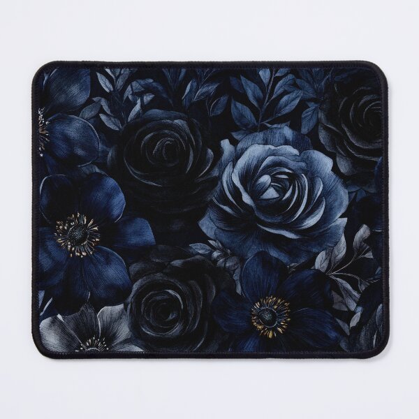 Item preview, Dark Blue Mystic Dark Academia Watercolor Vintage Flower Nightgarden designed and sold by UtArt.