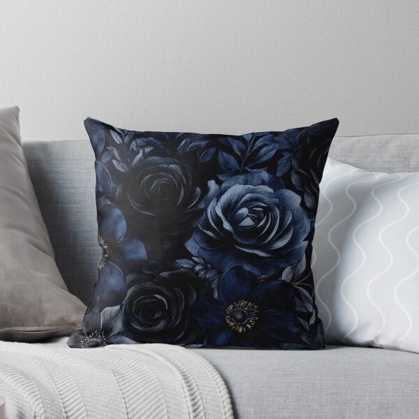 Item preview, Dark Blue Mystic Dark Academia Watercolor Vintage Flower Nightgarden designed and sold by UtArt.