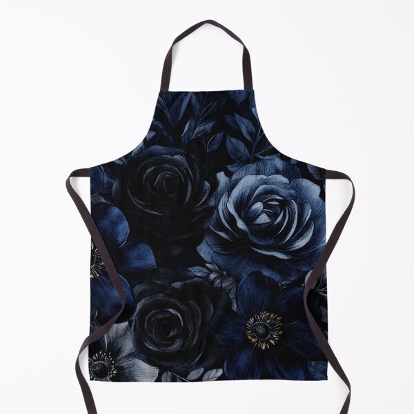 Item preview, Dark Blue Mystic Dark Academia Watercolor Vintage Flower Nightgarden designed and sold by UtArt.