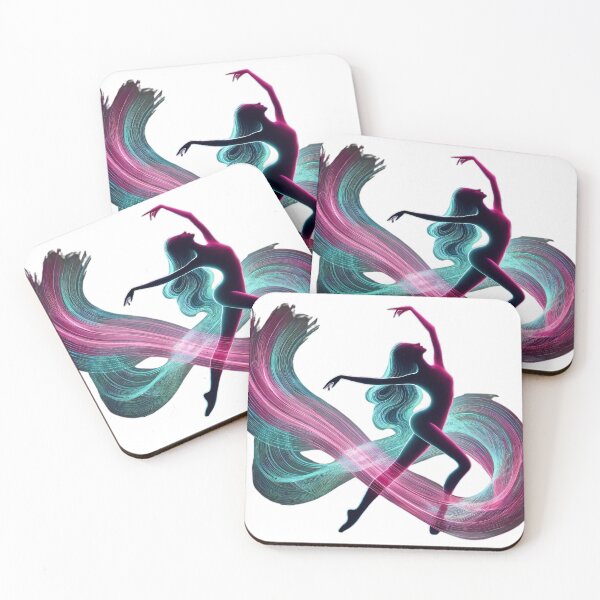 Item preview, Elegant Silhouette of Dancing Woman in Vibrant Abstract Light Artwork designed and sold by Creative88Art.