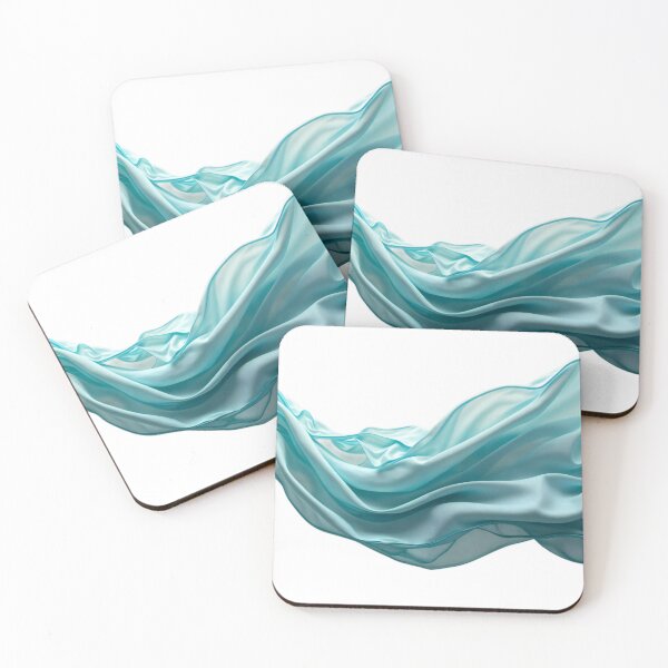 Item preview, Flowing Aqua Fabric in Motion on Black Background designed and sold by Creative88Art.