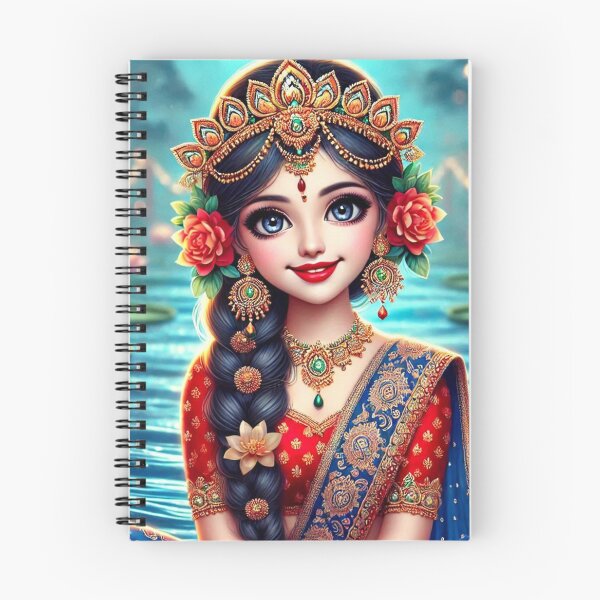 Artikelvorschau, Shrimati Radha Rani sitzt am Ufer des Flusses Yamuna in Vrindavan entworfen und verkauft von VrindaArts.