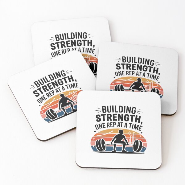 Item preview, Building Strength One Rep at a Time Motivational Powerlifting Design designed and sold by Bmd4Fitness.