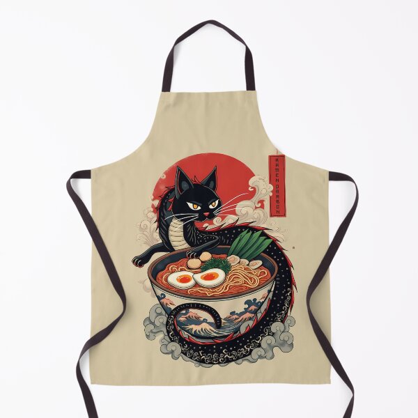 Item preview, Dragon Cat Eating Ramen Japanese Mythical Creature Anime Fans designed and sold by Designer-Girl.