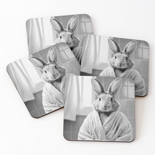 Item preview, Stylish Rabbit in Cozy Bathrobe designed and sold by vk09.