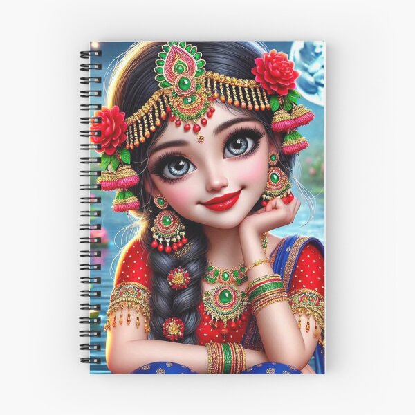Artikelvorschau, Shrimati Radha Rani sitzt am Ufer des Flusses Yamuna in Vrindavan entworfen und verkauft von VrindaArts.