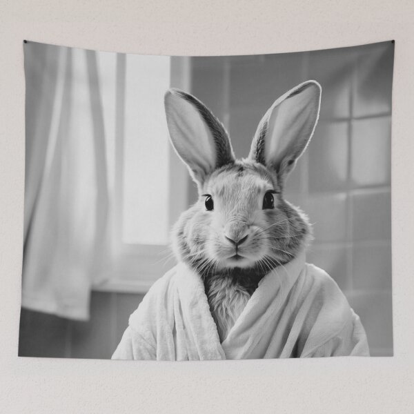 Item preview, Stylish Rabbit in Cozy Bathrobe designed and sold by vk09.