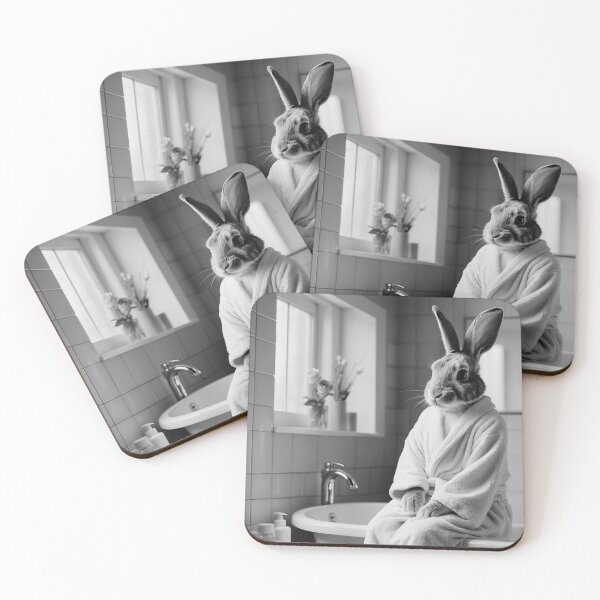 Item preview, Elegant Bunny Relaxing in Bathrobe designed and sold by vk09.