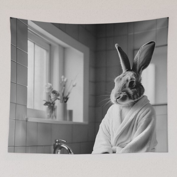 Item preview, Elegant Bunny Relaxing in Bathrobe designed and sold by vk09.