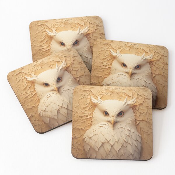 Item preview, A white owl design that represents emotive gestures, order and chaos. designed and sold by HEMRO.