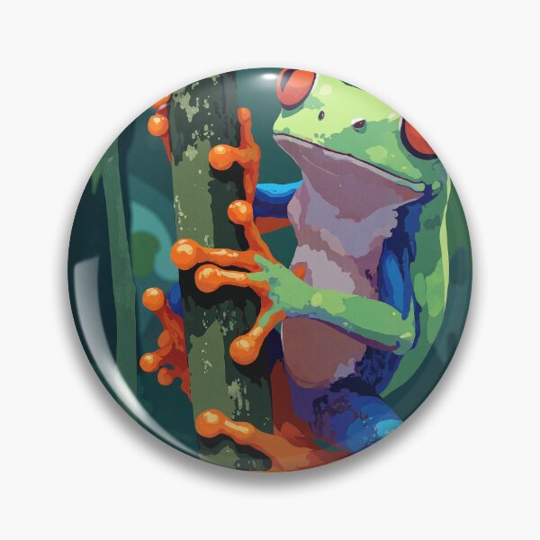 Item preview, Vibrant jungle charmer playful tree frog designed and sold by ShroomForge.