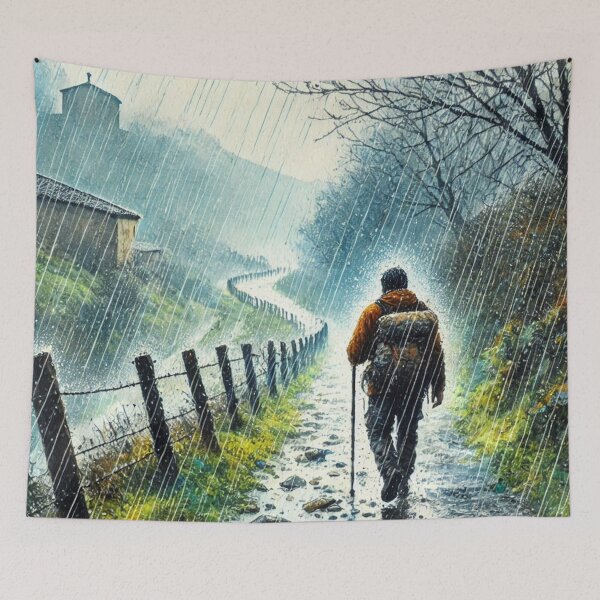Item preview, Way of Saint James in the rain designed and sold by jefboutique6150.