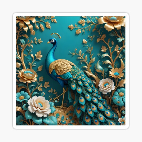 Vista previa del artículo con la obra «Pavos reales», diseñado y vendido por SoniaSarkali.