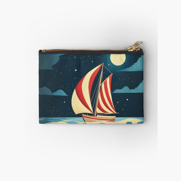 Item preview, A design of a beautifully illustrated sailboat gliding gracefully across moonlit waves under a starlit sky.  designed and sold by HEMRO.