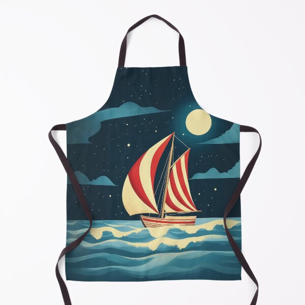 Item preview, A design of a beautifully illustrated sailboat gliding gracefully across moonlit waves under a starlit sky. designed and sold by HEMRO.