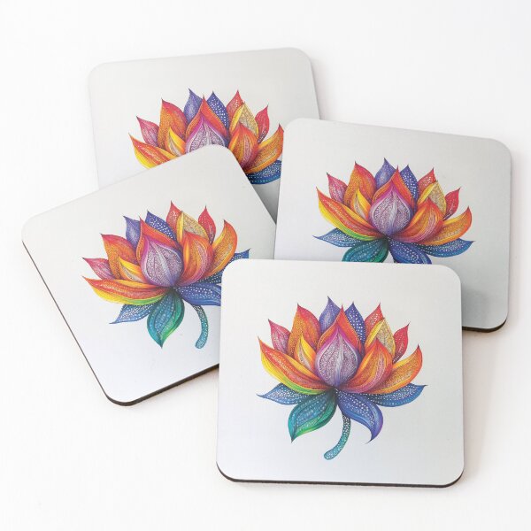 Item preview, A design of a radiant, lotus-like blossom unfolding in a spectrum of vivid hues, each petal adorned with intricate patterns. designed and sold by HEMRO.