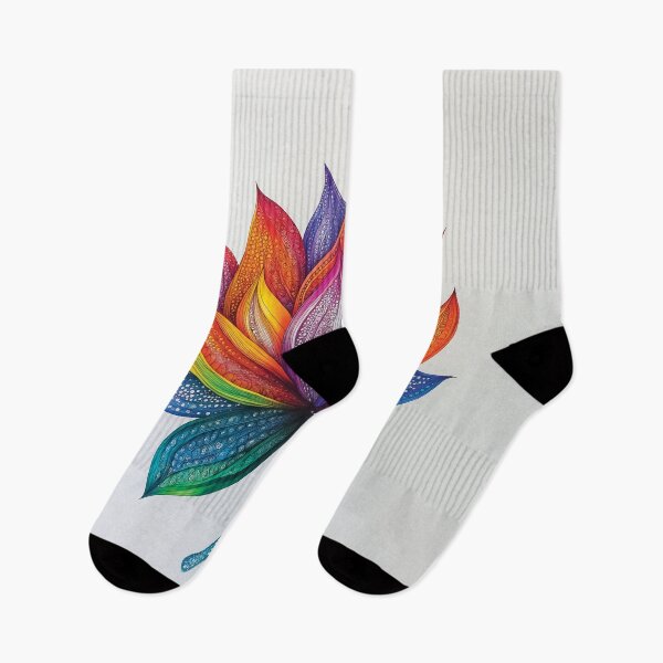 Item preview, A design of a radiant, lotus-like blossom unfolding in a spectrum of vivid hues, each petal adorned with intricate patterns. designed and sold by HEMRO.