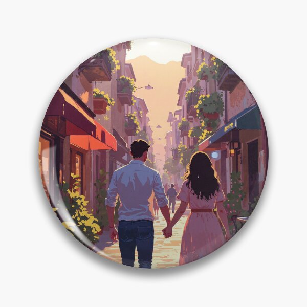 Item preview, Sunset stroll on cobblestone lane designed and sold by ShroomForge.