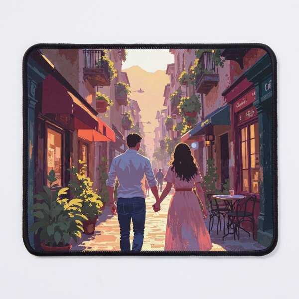 Item preview, Sunset stroll on cobblestone lane designed and sold by ShroomForge.