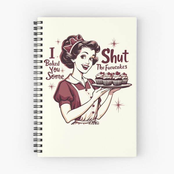 Aperçu de l'œuvre Drôle de femme au foyer vintage, je t'ai fait des petits gâteaux ferme-les créée et vendue par ArtFromBeyond.