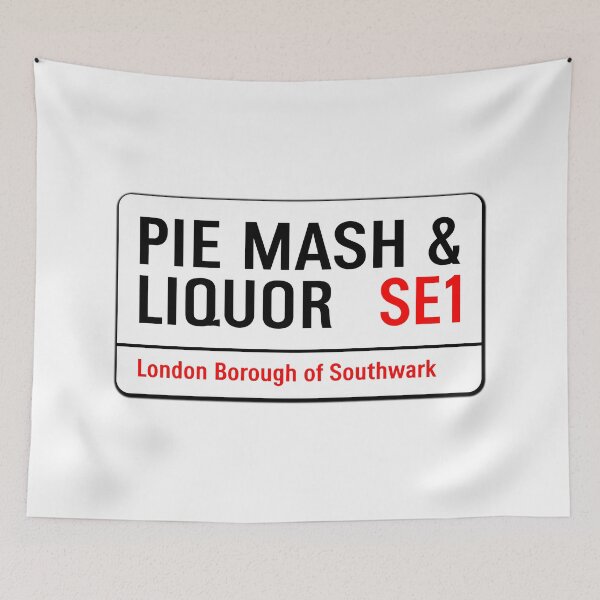 Item preview, Classic London Pie Mash And Liquor Road Sign V1a designed and sold by RetrospectUK.