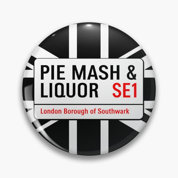 Artikelvorschau, Klassisches London Pie Mash und Liquor Straßenschild V1c entworfen und verkauft von RetrospectUK.