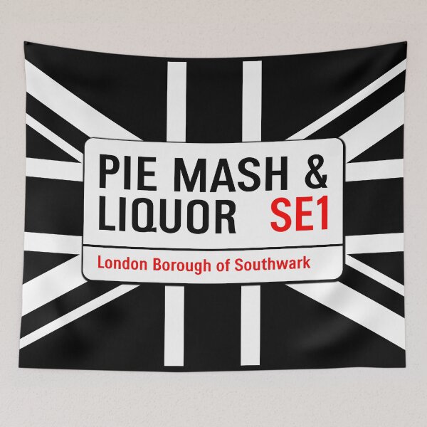 Item preview, Classic London Pie Mash And Liquor Road Sign V1c designed and sold by RetrospectUK.