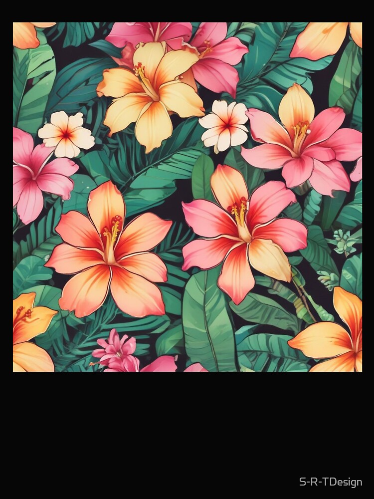 Imagen 4 de 4, Camiseta holgada boxy con la obra Isla paraiso, diseñada y vendida por S-R-TDesign.
