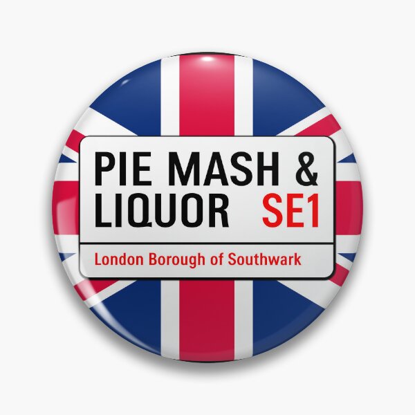 Artikelvorschau, Klassisches London Pie Mash und Liquor Straßenschild V1d entworfen und verkauft von RetrospectUK.