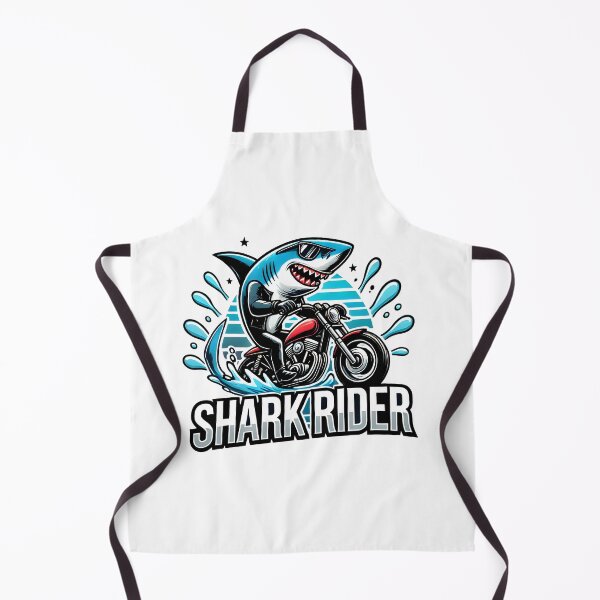 Item preview, funny Shark sea Rider Motorcycle Funny Design designed and sold by DrawHandArt.