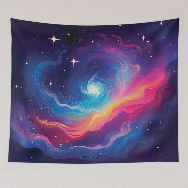 Item preview,  A design of a vibrant, swirling nebula filling the night sky, with stars shining brightly.  designed and sold by HEMRO.