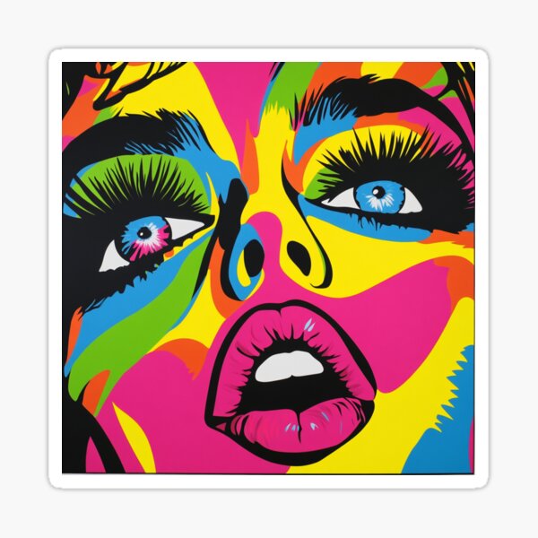 Item preview, Retro Pop Art Design - Bold Feminine Face with Comic Book Vibes for Apparel, Wall Decor, Totes, Mugs, Stickers, and More. designed and sold by MerchMaid1981.
