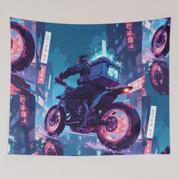 Item preview, Neon speedrunner cybernetic pursuit designed and sold by MadeByHaresShop.