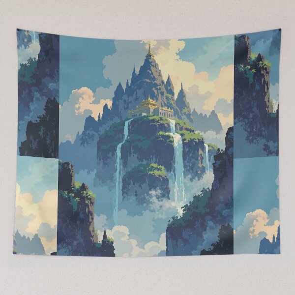 Item preview, Golden temple in the sky of liquid light designed and sold by MadeByHaresShop.