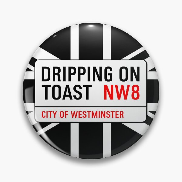 Artikelvorschau, Klassisches Londoner Straßenschild „Dripping On Toast“ V1c entworfen und verkauft von RetrospectUK.