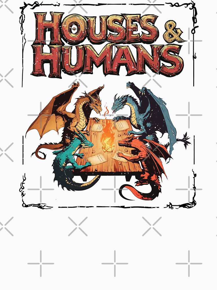 Thumbnail 7 of 7, Classic T-Shirt, Houses and Humans D&D, Dungeons and Dragons designed and sold by kbritoart.