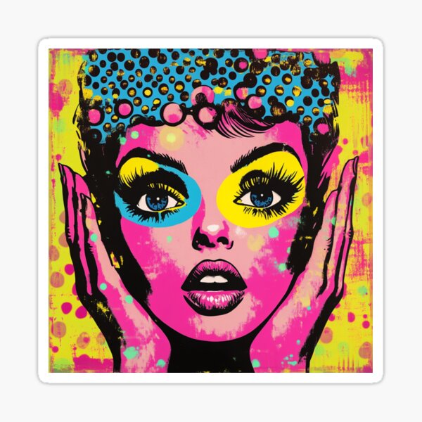 Item preview, Retro Pop Art Design - Bold Feminine Face with Comic Book Vibes for Apparel, Wall Decor, Totes, Mugs, Stickers, and More. designed and sold by MerchMaid1981.