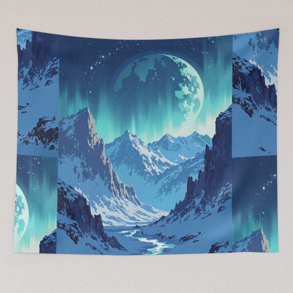 Item preview, starlight aurora a dance amongst ice peaks designed and sold by MadeByHaresShop.