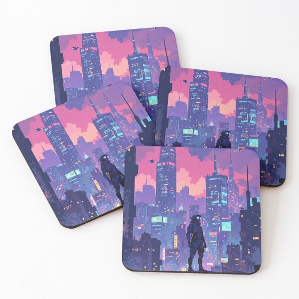 Item preview, Neon lights overlook a solitary vigil designed and sold by MadeByHaresShop.