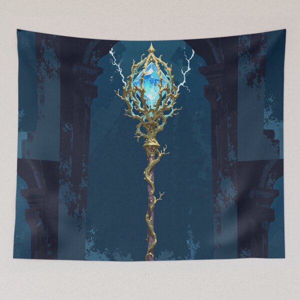 Item preview, Radiant caged gem a gilded staff and shadows designed and sold by MadeByHaresShop.