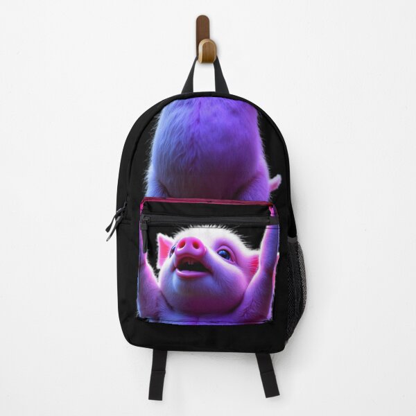 Item preview, Joyful Cartoon Piglet Holding a Neon Sign designed and sold by ArtVibesX.