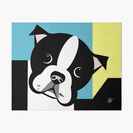 Abstract Boston Terrier Dog Art Art Board Print