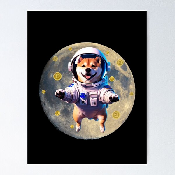 Artikel-Vorschau von Astronaut Dogecoin zum Mond, designt und verkauft von DoemaZ.