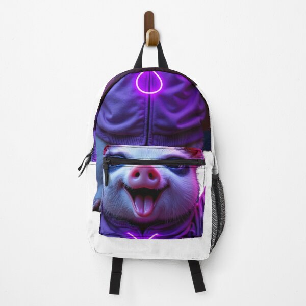 Item preview, Adorable Piglet with Neon "Husband" Sign designed and sold by ArtVibesX.
