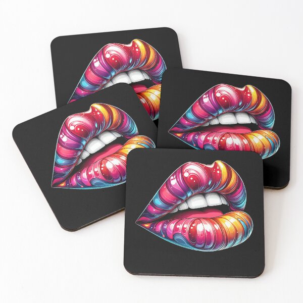 Item preview, Colorful Swirl Lip Art for Trendy Makeup Lovers designed and sold by DrawHandArt.