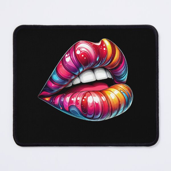 Item preview, Colorful Swirl Lip Art for Trendy Makeup Lovers designed and sold by DrawHandArt.