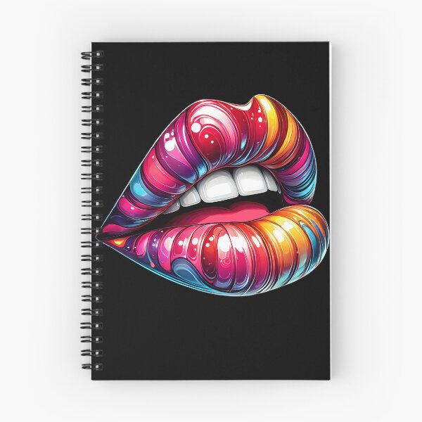 Item preview, Colorful Swirl Lip Art for Trendy Makeup Lovers designed and sold by DrawHandArt.